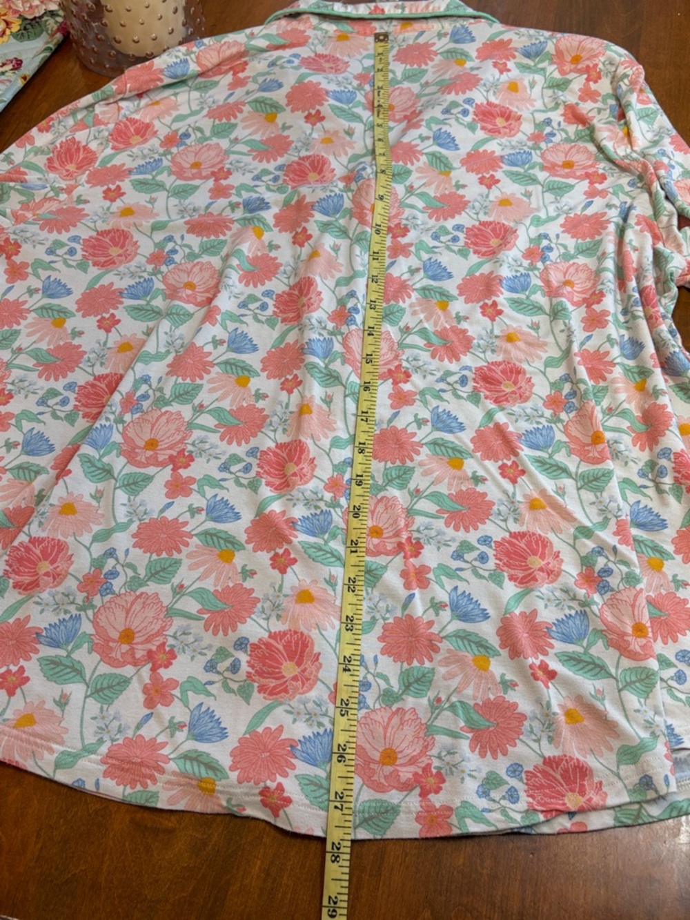 Matilda Jane Pastel Floral Button-Up PJ Set in Coral, Mint & Blue - Picture 12 of 13